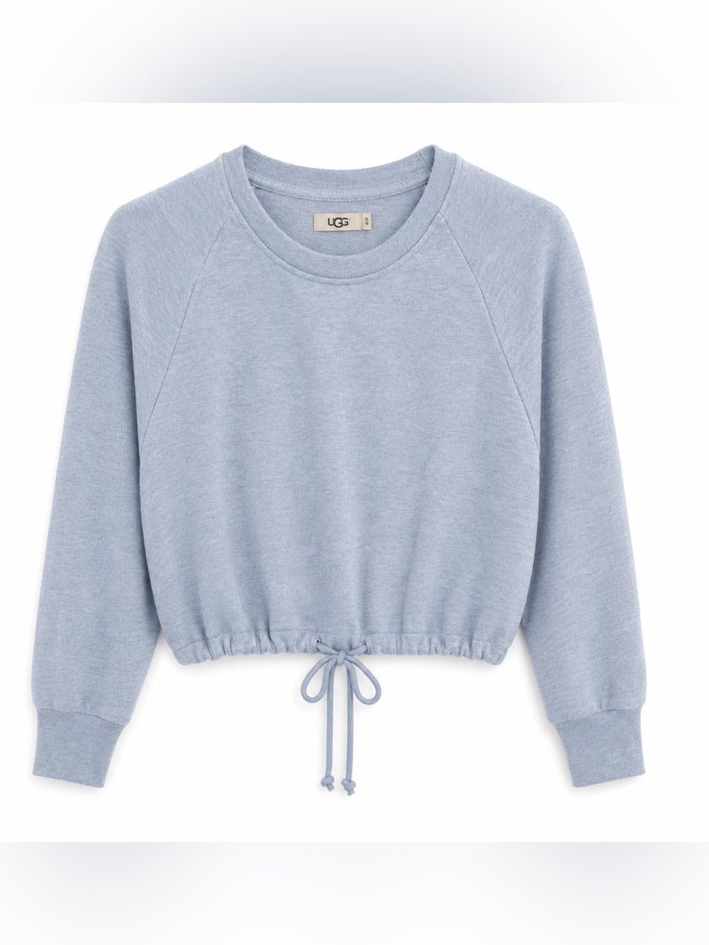 UGG Women’s XS Blue Soft Knit Drawstring Hem Long Sleeve Pullover Sweatshirt - Picture 1 of 4